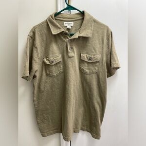 Men’s Banana Republic Short Sleeve Brown Tan Polo Shirt Size Large